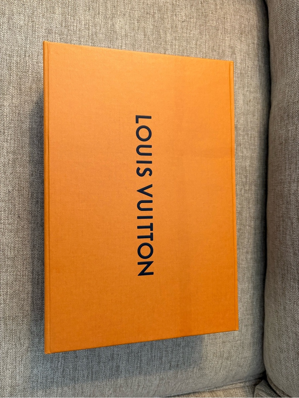 Louis Vuitton Bright Orange Gift Box with Black Logo